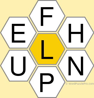 Spelling Bee "Hive" Board for June 26, 2019 Spelling Bee "Hive" Board for June 26, 2019