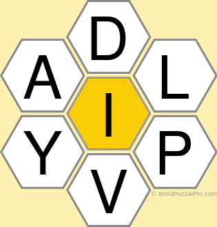 Spelling Bee "Hive" Board for June 28, 2019 Spelling Bee "Hive" Board for June 28, 2019