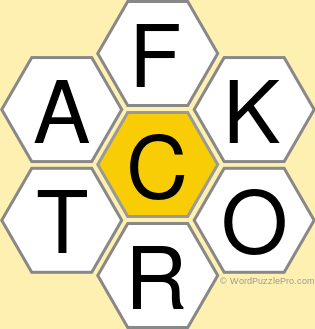 Spelling Bee "Hive" Board for June 29, 2019 Spelling Bee "Hive" Board for June 29, 2019