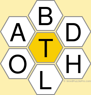 Spelling Bee "Hive" Board for September 6, 2019 Spelling Bee "Hive" Board for September 6, 2019