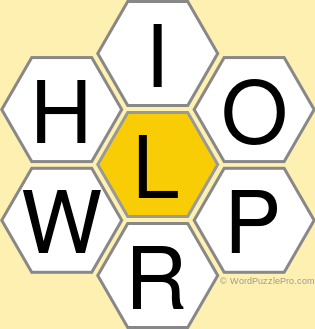 Spelling Bee "Hive" Board for October 23, 2019 Spelling Bee "Hive" Board for October 23, 2019