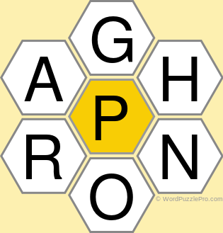 Spelling Bee "Hive" Board for October 24, 2019 Spelling Bee "Hive" Board for October 24, 2019