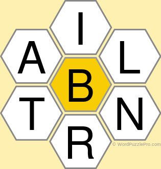 Spelling Bee "Hive" Board for October 25, 2019 Spelling Bee "Hive" Board for October 25, 2019