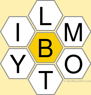 Spelling Bee "Hive" Board for October 27, 2019 Spelling Bee "Hive" Board for October 27, 2019