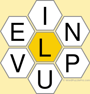 Spelling Bee "Hive" Board for October 24, 2020 Spelling Bee "Hive" Board for October 24, 2020