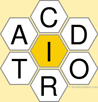 Spelling Bee "Hive" Board for October 26, 2020 Spelling Bee "Hive" Board for October 26, 2020
