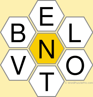 Spelling Bee "Hive" Board for November 7, 2020 Spelling Bee "Hive" Board for November 7, 2020