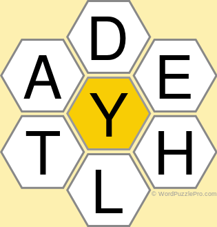Spelling Bee "Hive" Board for December 16, 2020 Spelling Bee "Hive" Board for December 16, 2020