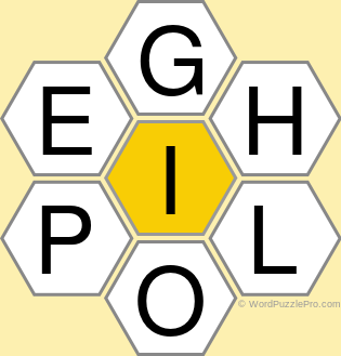 Spelling Bee "Hive" Board for December 20, 2020 Spelling Bee "Hive" Board for December 20, 2020