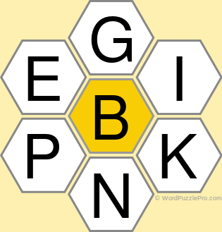 Spelling Bee "Hive" Board for December 27, 2020 Spelling Bee "Hive" Board for December 27, 2020