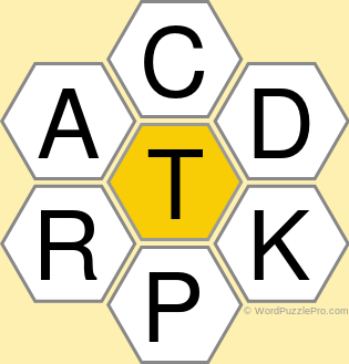 Spelling Bee "Hive" Board for December 29, 2020 Spelling Bee "Hive" Board for December 29, 2020
