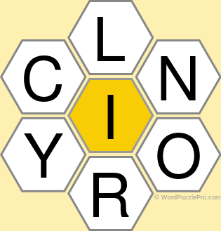 Spelling Bee "Hive" Board for January 5, 2021 Spelling Bee "Hive" Board for January 5, 2021