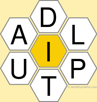 Spelling Bee "Hive" Board for January 21, 2021 Spelling Bee "Hive" Board for January 21, 2021