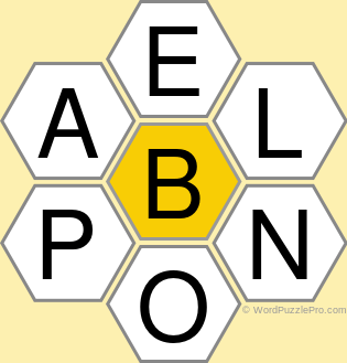 Spelling Bee "Hive" Board for January 24, 2021 Spelling Bee "Hive" Board for January 24, 2021