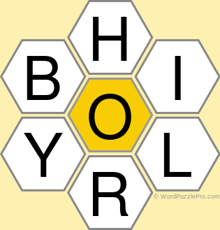 Spelling Bee "Hive" Board for January 31, 2021 Spelling Bee "Hive" Board for January 31, 2021