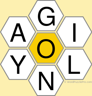 Spelling Bee "Hive" Board for February 1, 2021 Spelling Bee "Hive" Board for February 1, 2021