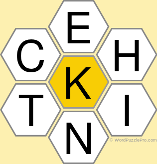Spelling Bee "Hive" Board for February 9, 2021 Spelling Bee "Hive" Board for February 9, 2021