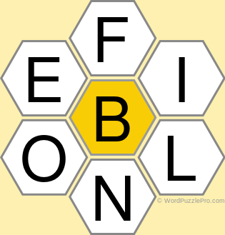 Spelling Bee "Hive" Board for February 13, 2021 Spelling Bee "Hive" Board for February 13, 2021