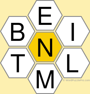Spelling Bee "Hive" Board for February 16, 2021 Spelling Bee "Hive" Board for February 16, 2021
