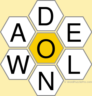 Spelling Bee "Hive" Board for February 20, 2021 Spelling Bee "Hive" Board for February 20, 2021