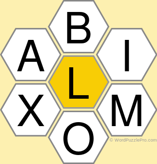 Spelling Bee "Hive" Board for February 21, 2021 Spelling Bee "Hive" Board for February 21, 2021