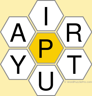 Spelling Bee "Hive" Board for February 23, 2021 Spelling Bee "Hive" Board for February 23, 2021