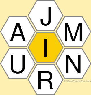 Spelling Bee "Hive" Board for February 28, 2021 Spelling Bee "Hive" Board for February 28, 2021