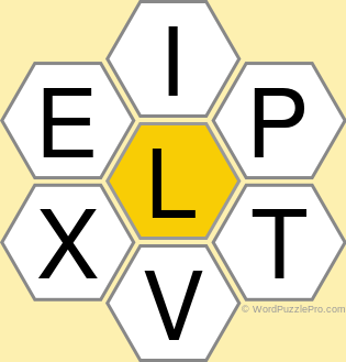Spelling Bee "Hive" Board for March 11, 2021 Spelling Bee "Hive" Board for March 11, 2021