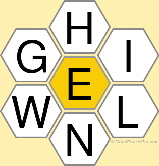 Spelling Bee "Hive" Board for March 14, 2021 Spelling Bee "Hive" Board for March 14, 2021