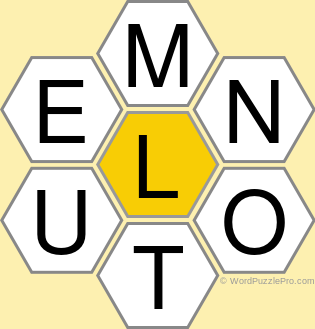 Spelling Bee "Hive" Board for March 15, 2021 Spelling Bee "Hive" Board for March 15, 2021