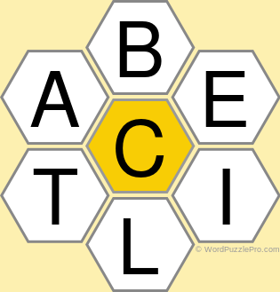 Spelling Bee "Hive" Board for March 23, 2021 Spelling Bee "Hive" Board for March 23, 2021
