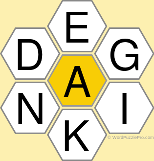 Spelling Bee "Hive" Board for April 10, 2021 Spelling Bee "Hive" Board for April 10, 2021