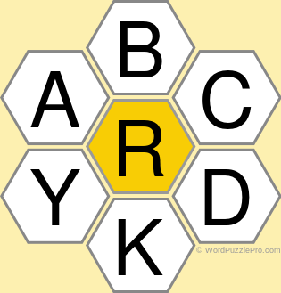 Spelling Bee "Hive" Board for April 20, 2021 Spelling Bee "Hive" Board for April 20, 2021