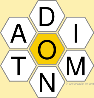 Spelling Bee "Hive" Board for May 5, 2021 Spelling Bee "Hive" Board for May 5, 2021