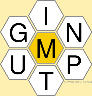 Spelling Bee "Hive" Board for May 6, 2021 Spelling Bee "Hive" Board for May 6, 2021
