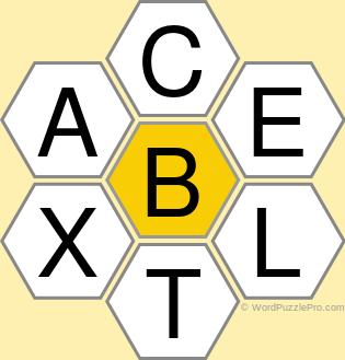 Spelling Bee "Hive" Board for May 11, 2021 Spelling Bee "Hive" Board for May 11, 2021