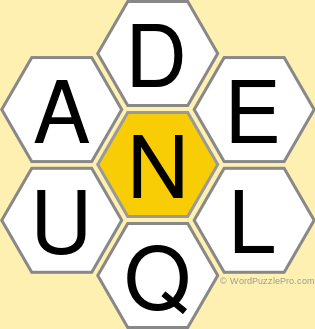 Spelling Bee "Hive" Board for May 15, 2021 Spelling Bee "Hive" Board for May 15, 2021