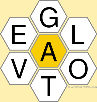 Spelling Bee "Hive" Board for May 29, 2021 Spelling Bee "Hive" Board for May 29, 2021