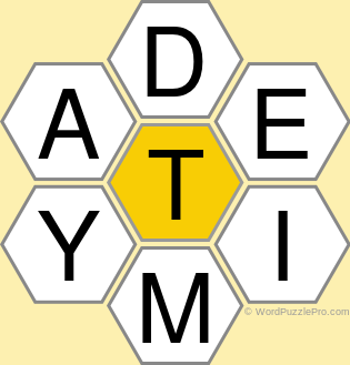 Spelling Bee "Hive" Board for June 12, 2021 Spelling Bee "Hive" Board for June 12, 2021