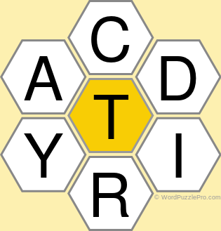 Spelling Bee "Hive" Board for June 16, 2021 Spelling Bee "Hive" Board for June 16, 2021