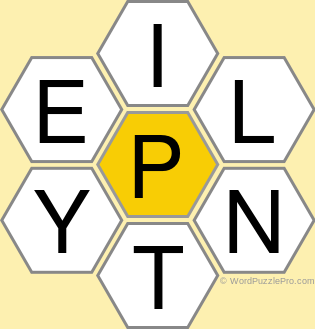 Spelling Bee "Hive" Board for June 29, 2021 Spelling Bee "Hive" Board for June 29, 2021