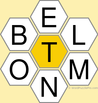 Spelling Bee "Hive" Board for July 6, 2021 Spelling Bee "Hive" Board for July 6, 2021