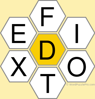 Spelling Bee "Hive" Board for July 14, 2021 Spelling Bee "Hive" Board for July 14, 2021