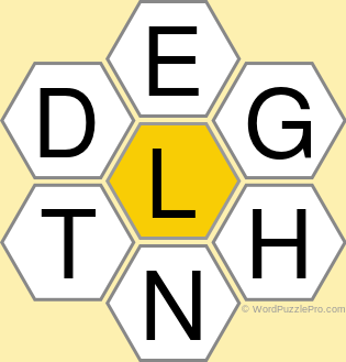 Spelling Bee "Hive" Board for July 16, 2021 Spelling Bee "Hive" Board for July 16, 2021