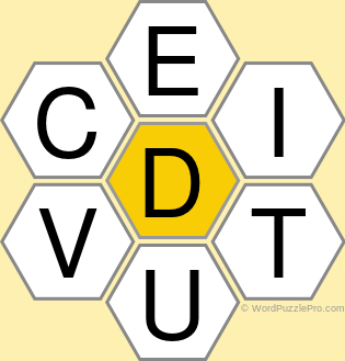 Spelling Bee "Hive" Board for July 23, 2021 Spelling Bee "Hive" Board for July 23, 2021