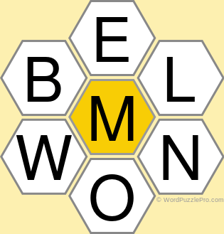 Spelling Bee "Hive" Board for July 25, 2021 Spelling Bee "Hive" Board for July 25, 2021
