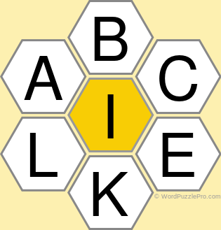 Spelling Bee "Hive" Board for July 26, 2021 Spelling Bee "Hive" Board for July 26, 2021