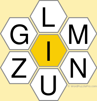 Spelling Bee "Hive" Board for July 29, 2021 Spelling Bee "Hive" Board for July 29, 2021