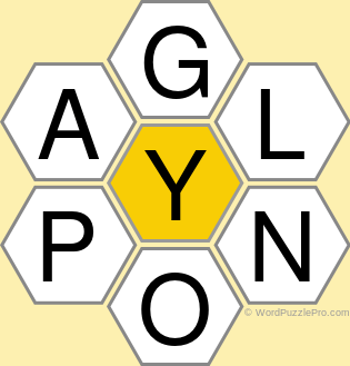 Spelling Bee "Hive" Board for July 30, 2021 Spelling Bee "Hive" Board for July 30, 2021