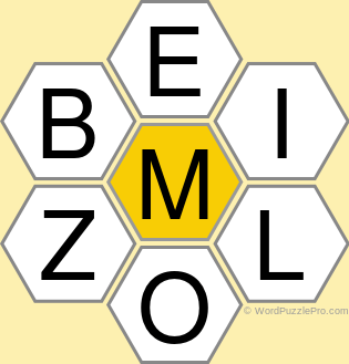 Spelling Bee "Hive" Board for August 29, 2021 Spelling Bee "Hive" Board for August 29, 2021